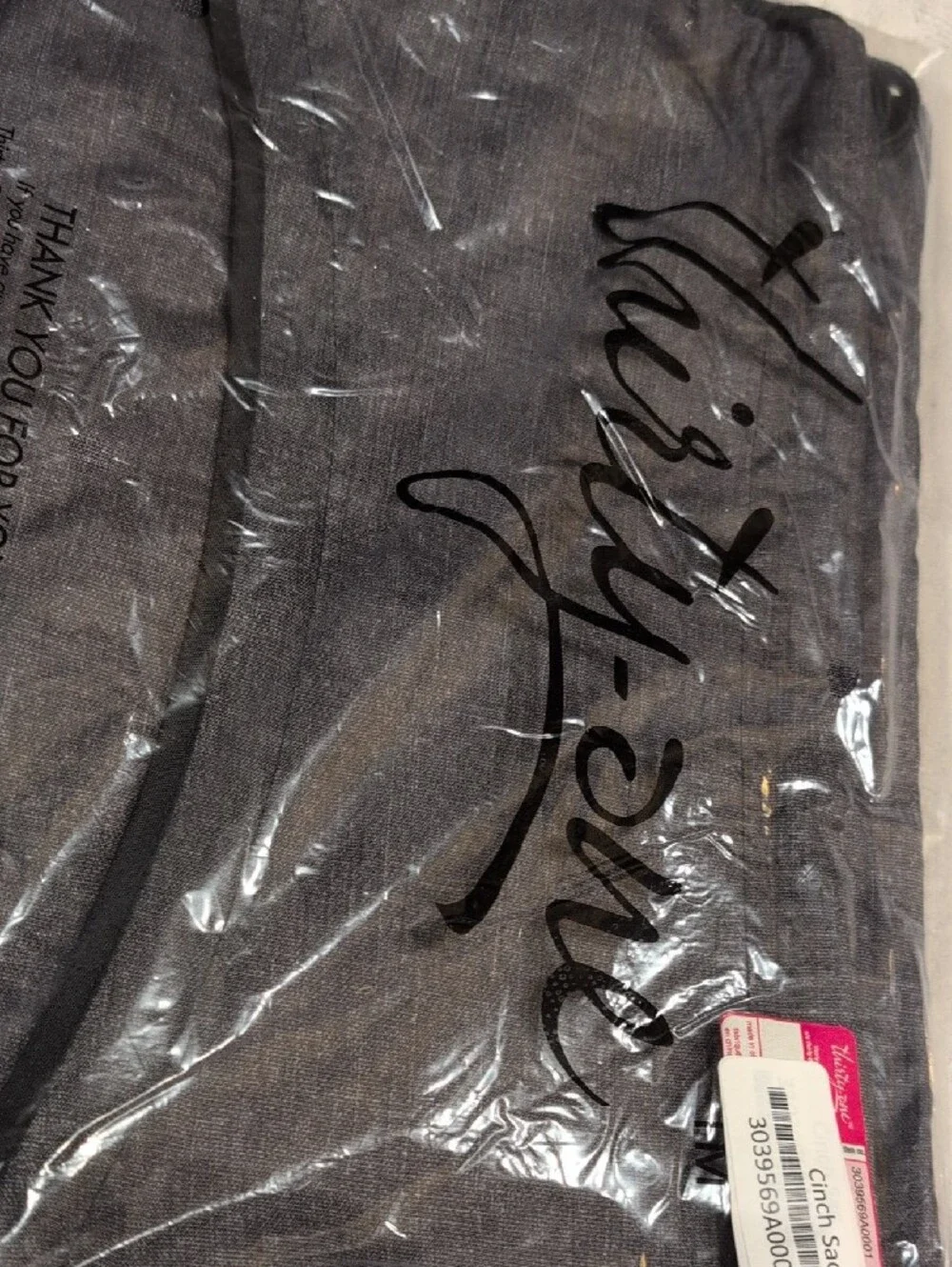 thirty-one Gray Cinch Sac Drawstring Crossbody Bag